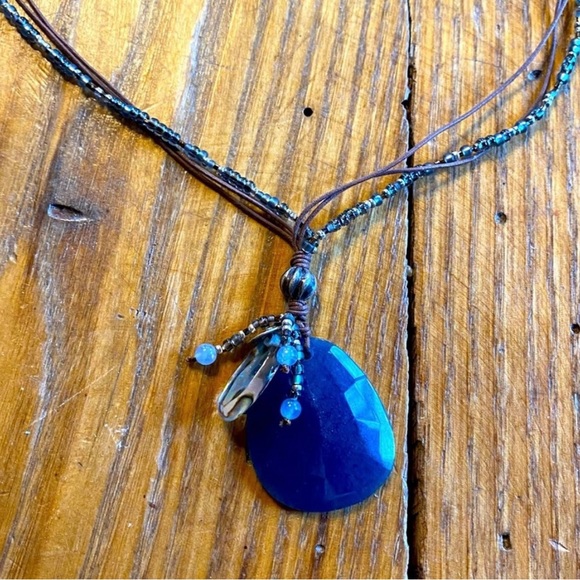 Vintage Silpada “Indigo Mood” Blue Quartz Sterling Bead Necklace - Picture 9 of 11